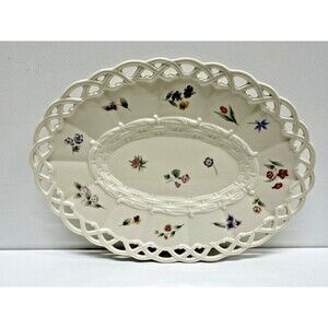 Lenox Posy Baskets off white vanity tray porcelain dish flowers basket weave